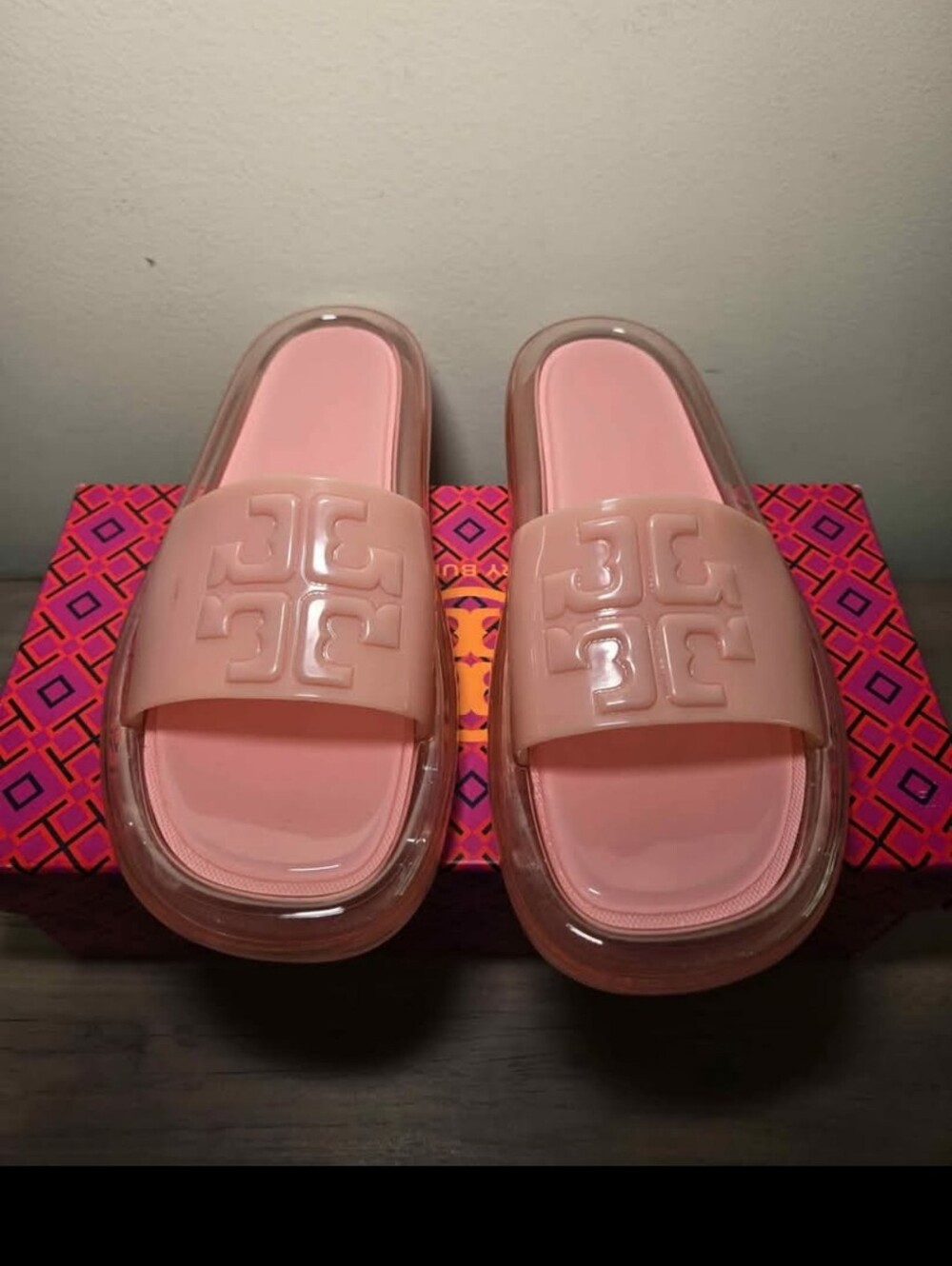 Tory Burch Pink Salt Bubble Slides